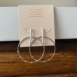 Nordstrom Silver Beaded Hoop Earrings